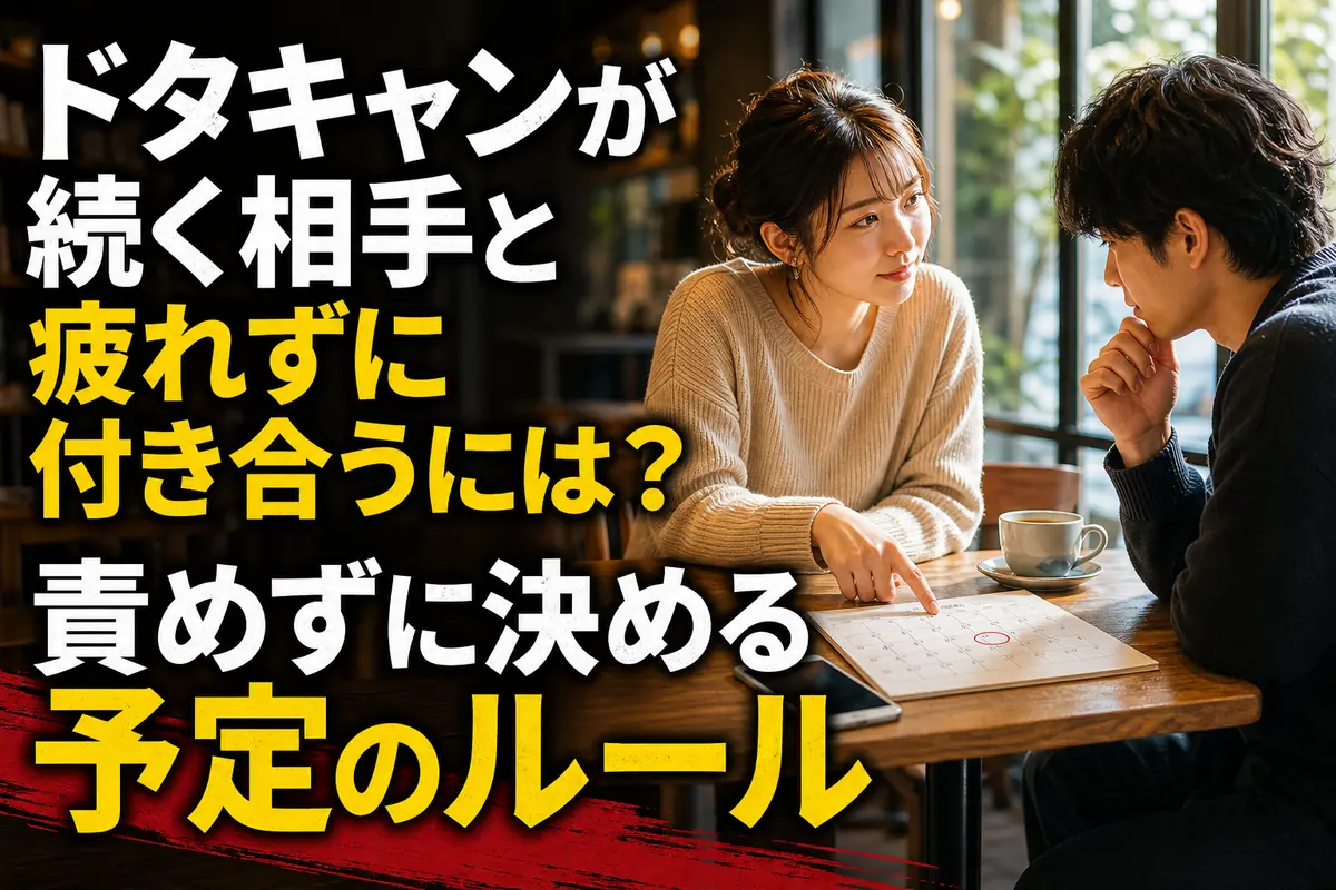 予定表を見ながら落ち着いて話し合う二人。