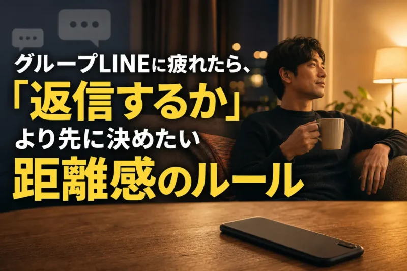 通知を止めたスマートフォンから離れて穏やかに過ごす人。