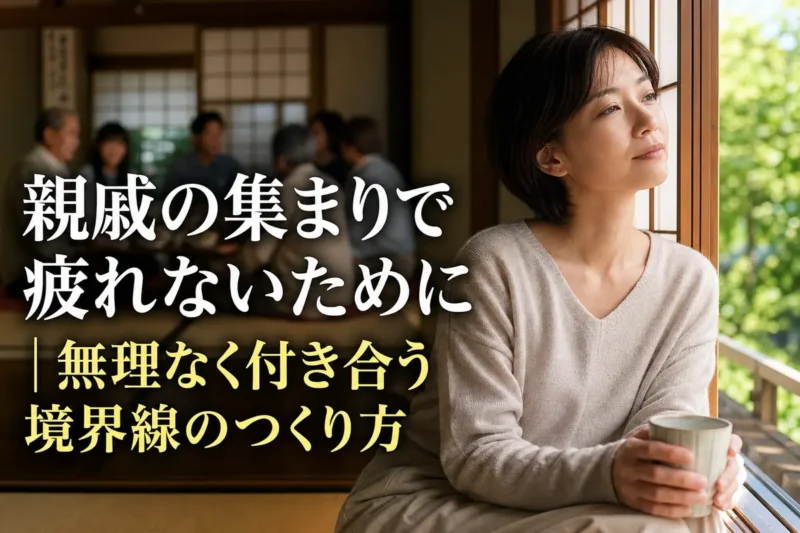 親戚の集まりの途中で静かに休息を取る人。