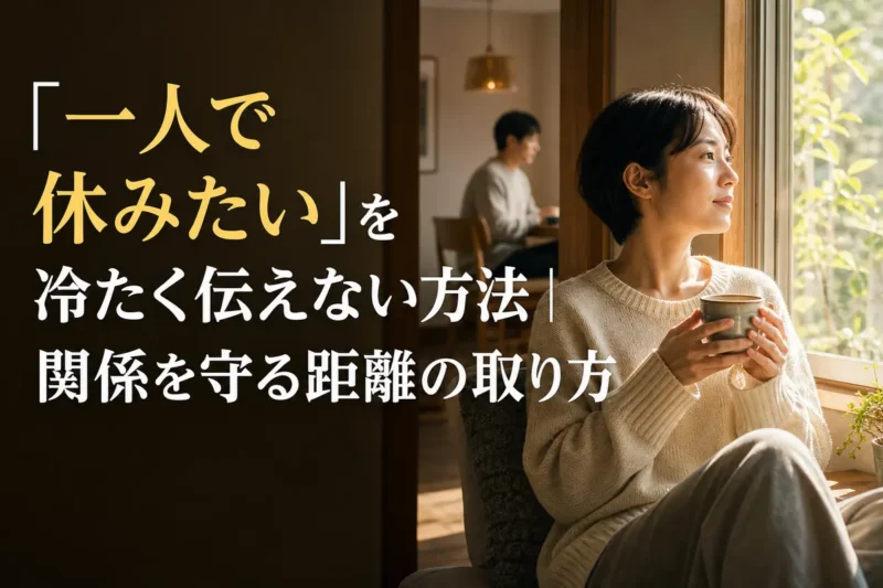 身近な人とのつながりを保ちながら、一人で静かに休む人。