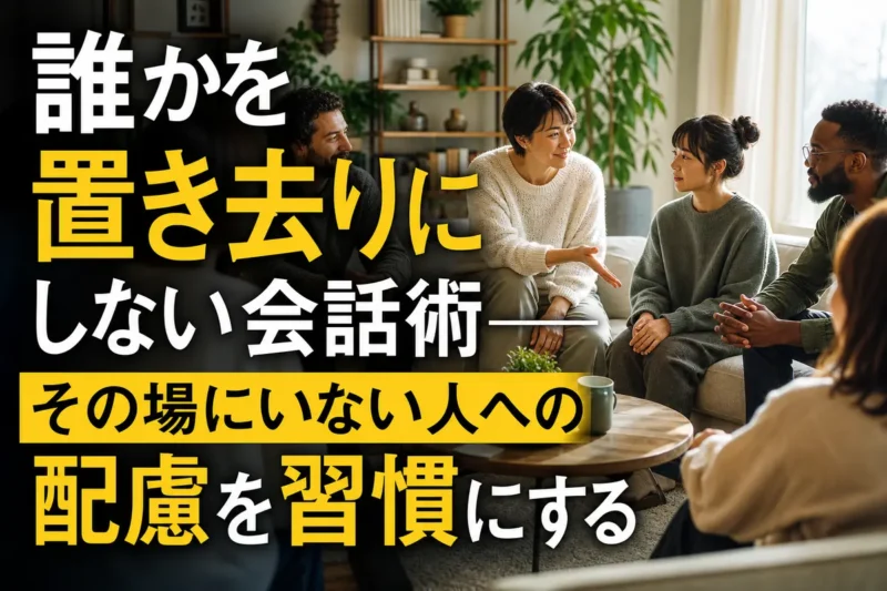 身近な人たちが互いに参加しやすい雰囲気で会話している様子。