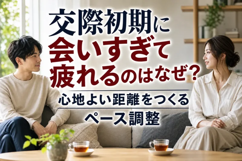 心地よい距離を保ちながら穏やかに話し合うカップル。