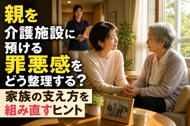 介護施設の明るい窓辺で手を重ねる親子。
