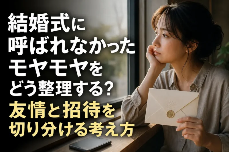 結婚式の招待をめぐる友人関係について静かに考える人。