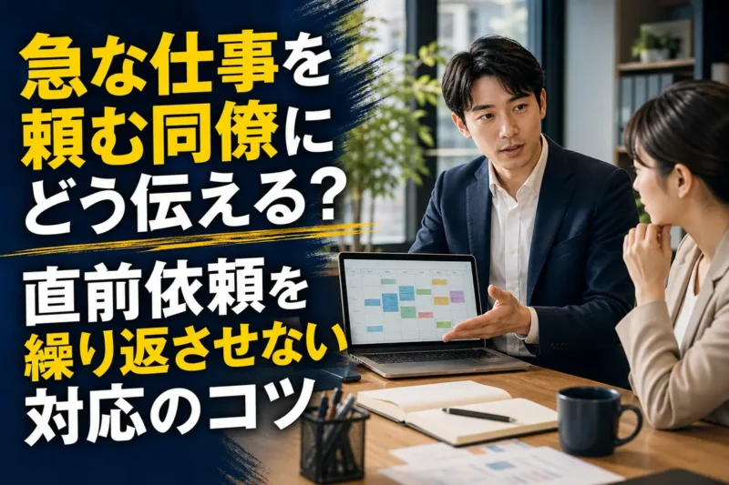 仕事の予定を確認しながら落ち着いて話し合う二人の同僚。