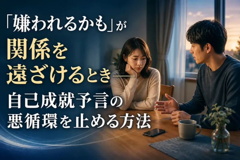 すれ違いから落ち着いて話し始める二人の様子。