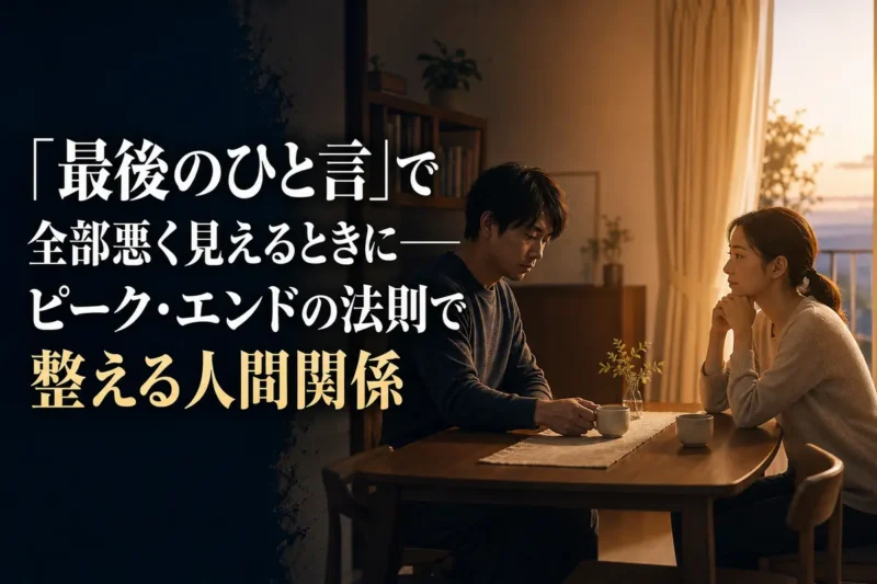 話し合いの終わりに落ち着きを取り戻そうとする二人。